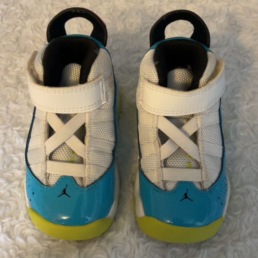 Nike Jordan 6 Rings White/Light Blue Fury-Cyber TD Toddler